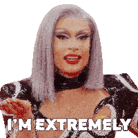 a drag queen says i 'm extremely in a black and white outfit