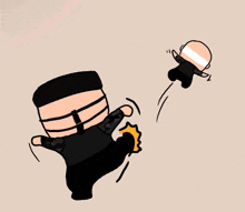 a cartoon of a police officer kicking another one