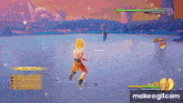 a screenshot of a video game with goku and gohan fighting