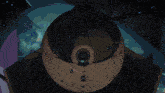 a drawing of a sphere with a circle in the center