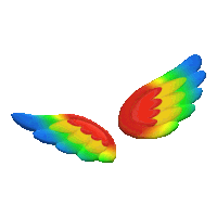 Rainbow Flappy Wings Glider Sticker - Rainbow Flappy Wings Glider Mario Kart Stickers