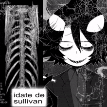 a picture of a skeleton next to a picture of a cartoon character with the words idade de sullivan on the bottom
