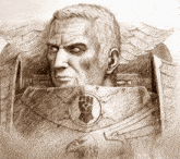 a drawing of a man with a fist in a circle
