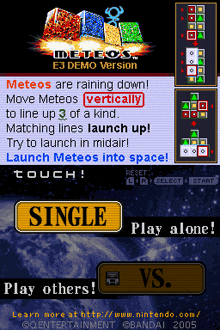 a screen shot of a game called meteos