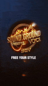 a logo for sound ground freestyle voice surrounded by circles