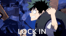 a picture of a person with the words lock in written on it