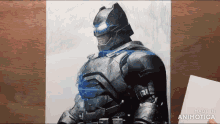 a drawing of batman is being made in animoto