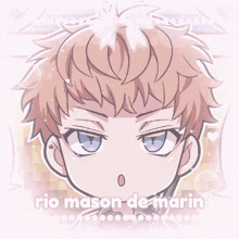 a drawing of a boy with the name rio mason de marin below it