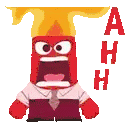 a cartoon character with a fire hat on his head is screaming and says ahhh .