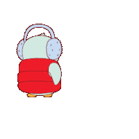 a cartoon of a penguin wearing headphones and holding a rose with the word mint written below it
