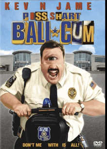 a dvd cover for kevin jame 's piss bart ball cum