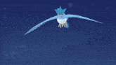 a bird is flying over a snowy mountain