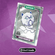 a card with a white cat on it that says perfect persian cat