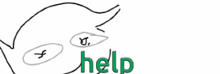 a drawing of a hand and the word help