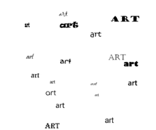a white background with the word art written in black on it