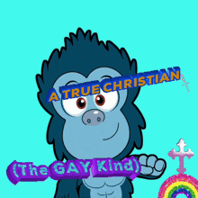 a cartoon of a gorilla says grateful for you