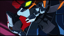 a drawing of a robot with a green eye