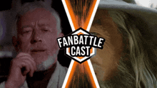 an advertisement for a fan battle cast shows a man with a beard