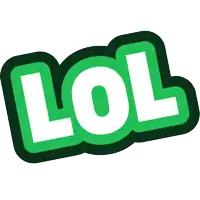 a sticker that says lol on it
