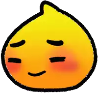 a yellow and orange smiley face with a black border