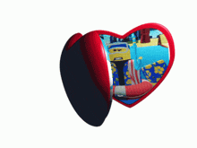 a heart shaped picture frame with a picture of a man in a hawaiian shirt on it