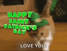 Happy Saint Patricks Day Cat GIF