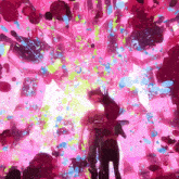 a boy and a girl are standing in front of a pink background that says ' i 'm sorry '