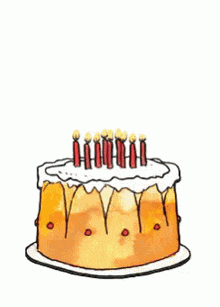 a happy birthday card with a bunny holding an envelope and candles