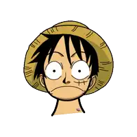 a drawing of luffy from one piece with a yellow hat