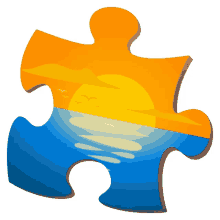 puzzle activity joypixels puzzle piece sunset