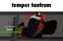 a video game character is laying under a shelf with a red light on it .