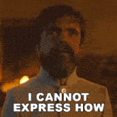 a man with a beard is excited to meet someone