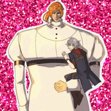 a cartoon drawing of a man holding a small boy