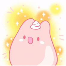 gummy rabbit pink happy big smile