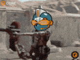 a cartoon drawing of a robot with the word core on the bottom