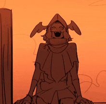 a drawing of a person with a hood and wings laughing