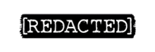 a black and white logo that says ' redacted ' on a white background .