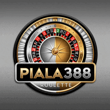 a logo for piala388 roulette with a compass in the center