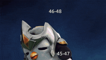a cartoon character with the number 46-48 on the top