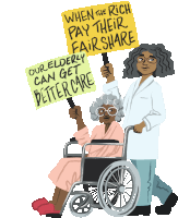 When The Rich Pay Their Fair Share Our Elderly Get Better Care Sticker - When The Rich Pay Their Fair Share Our Elderly Get Better Care Elderly Stickers