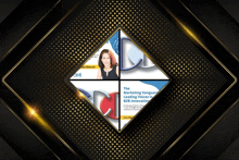 a woman is featured on a poster titled the marketing vanguard leading voices in b2b innovations