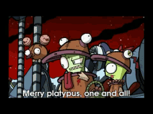 Merry Platypus And To All A Good Night! GIF - Invader Zim Nickelodeon Alien GIFs