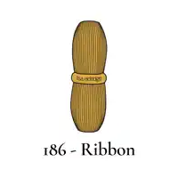 a drawing of a peanut with the word ribbon under it