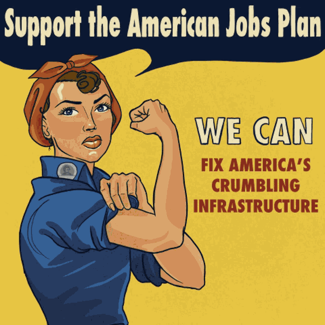 Support The American Jobs Plan Rosie The Riveter GIF - Support The American Jobs Plan Rosie The Riveter We Can Do It GIFs
