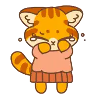 a cartoon drawing of a cat with a pink sweater