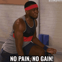 No Pain No Gain Late Night With Seth Meyers GIF - No Pain No Gain Late Night With Seth Meyers Working Out GIFs