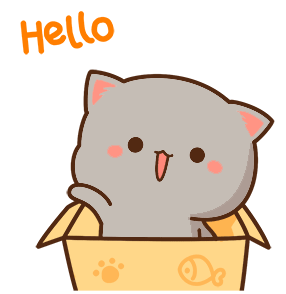 Mochi Mochi Hello Grey Cat Peach Cat Sticker - Mochi Mochi Hello Grey Cat Mochi Mochi Peach Cat Stickers