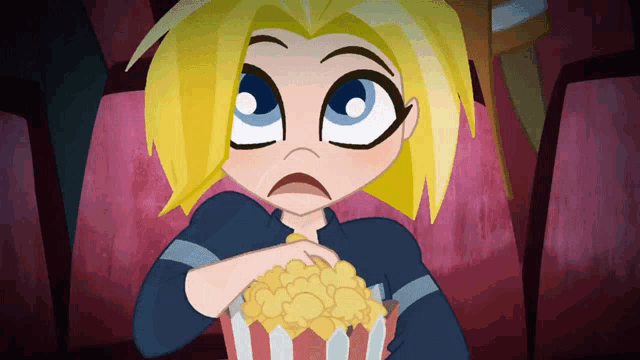 Gif animado comiendo palomitas