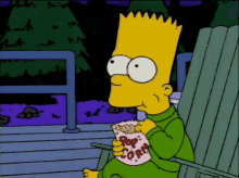Bart Eating Popcorn GIF - Popcorn Bart Simpson The S Impsons GIFs