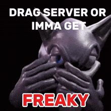 drag server or imma get freaky is written on a poster